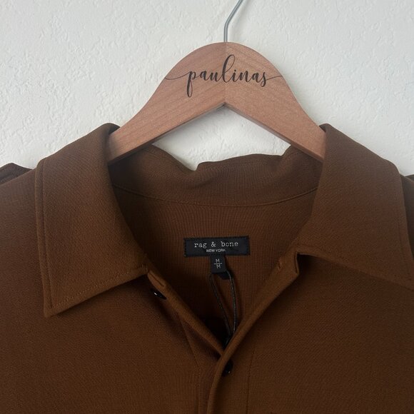 NWT Rag Bone Shirt Womens Medium Camel Howie Military Wool Button Up Top M - Picture 8 of 8